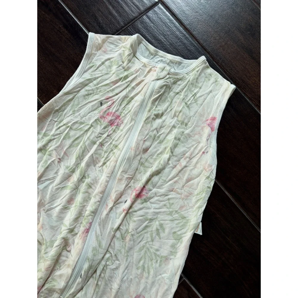 Cozy Pixies Flamingo Bamboo Viscose Sleep Bag Walker Pink Green Cream Sleeveless
